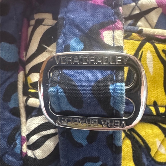 📌Vera Bradley Quilted Floral Crossbody Bag Adjustable Strap Blue Pink - Picture 4 of 8